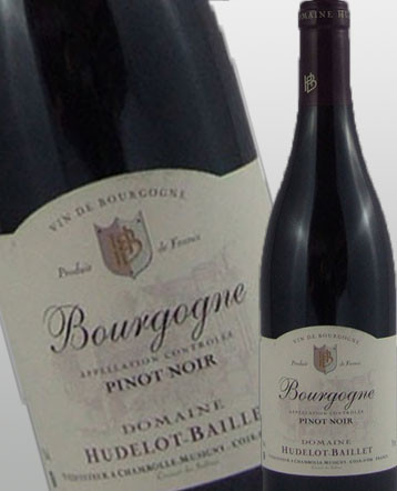 Bourgogne Pinot Noir rouge 2017 domaine Hudelot Baillet