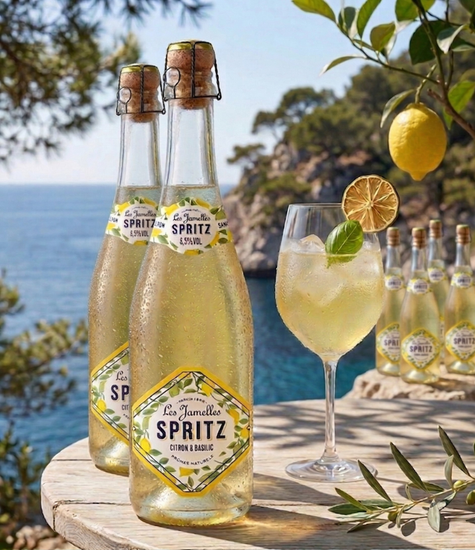 Carton de 12 bouteilles de Spritz Citron & Basilic Les Jamelles