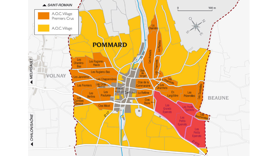 carte appellation pommard 1er cru les epenots